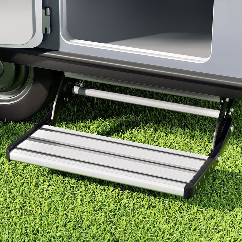 200KG Heavy Duty Caravan Step Folding Pull Out Portable RV Camper Trailer Tools