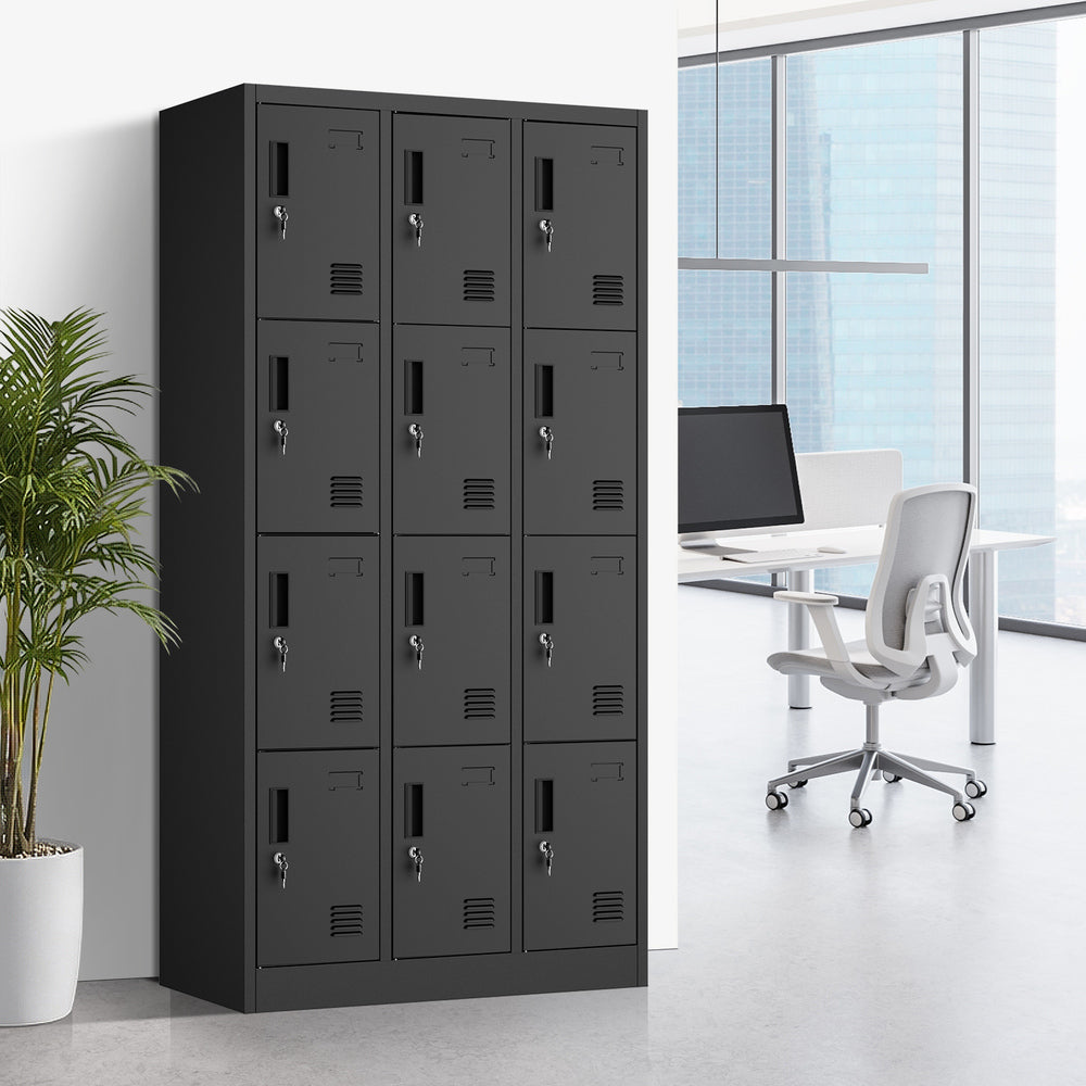 12 Door Steel Locker Cabinet Office Gym School | Simpledeals