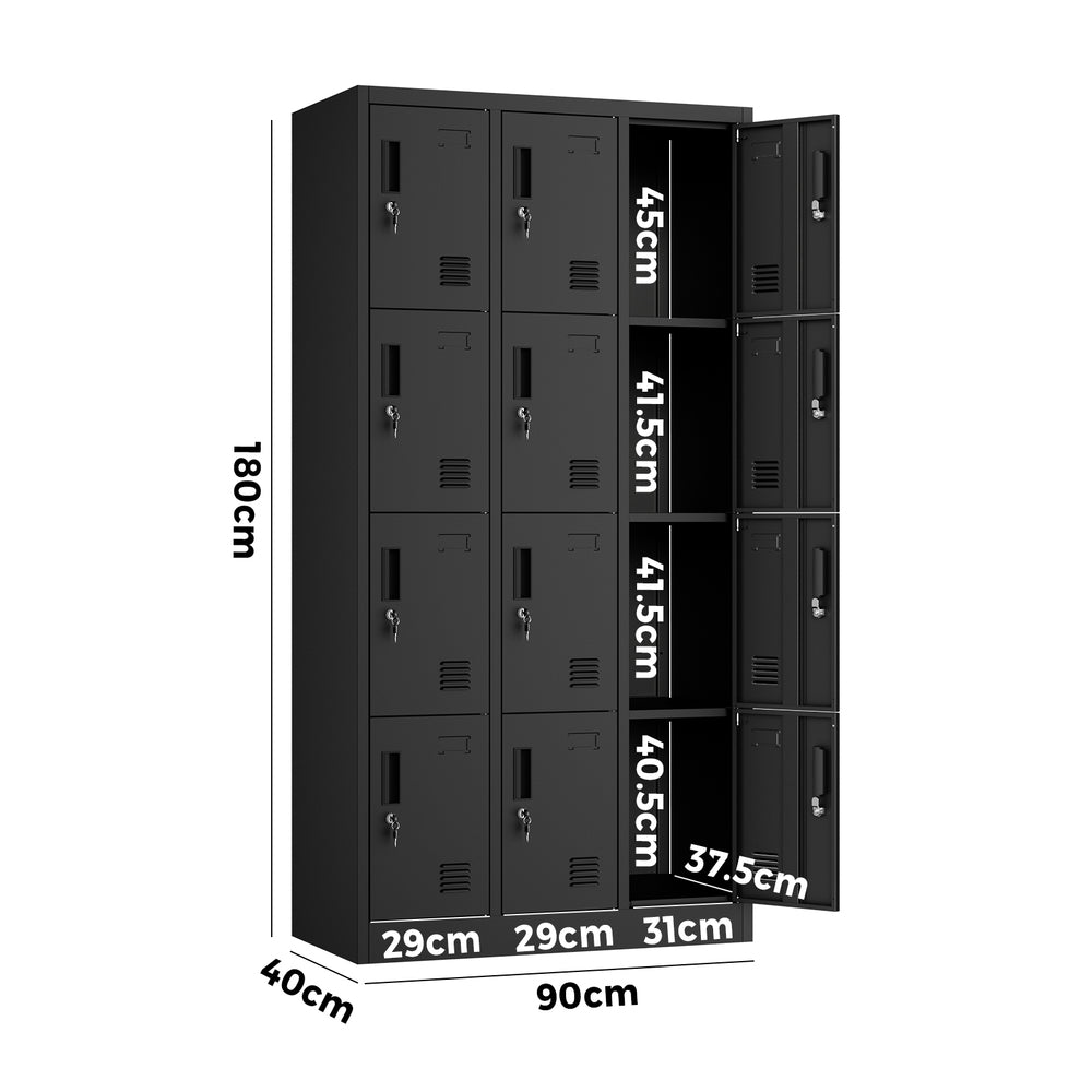 12 Door Steel Locker Cabinet Office Gym School | Simpledeals