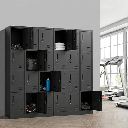 12 Door Steel Locker Cabinet Office Gym School, Steel finish