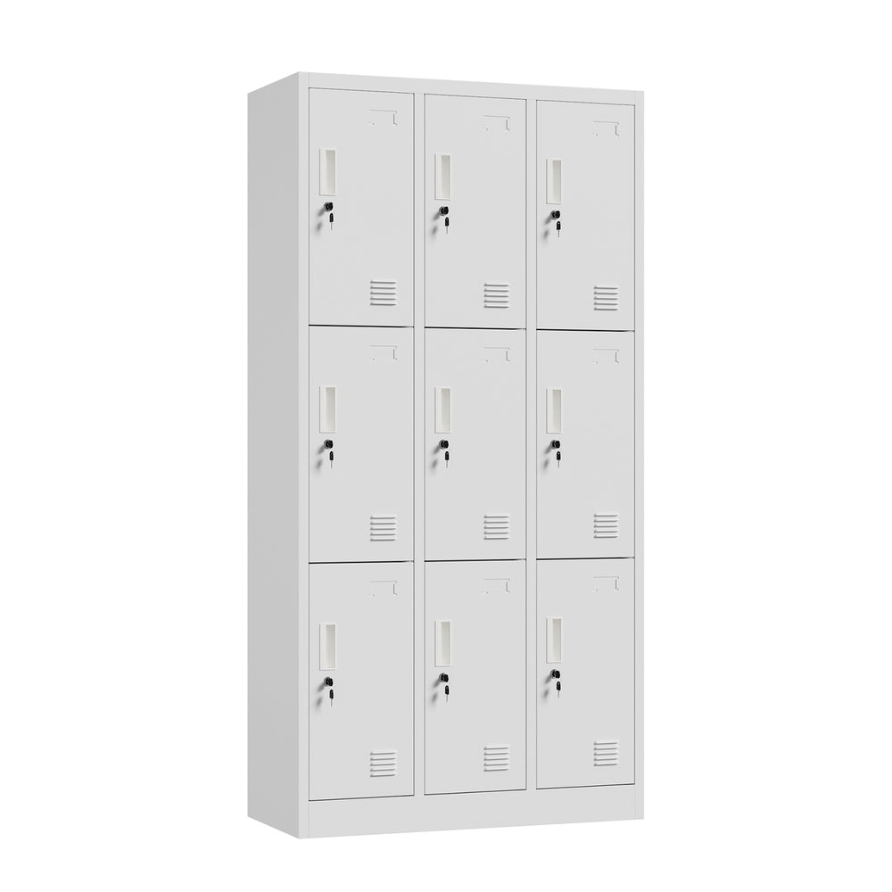 9 Door Steel Locker Cabinet Office Gym School | Simpledeals