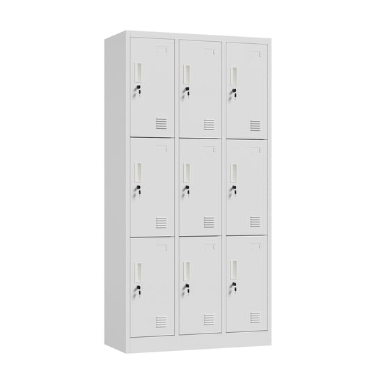 9 Door Steel Locker Cabinet Office Gym School