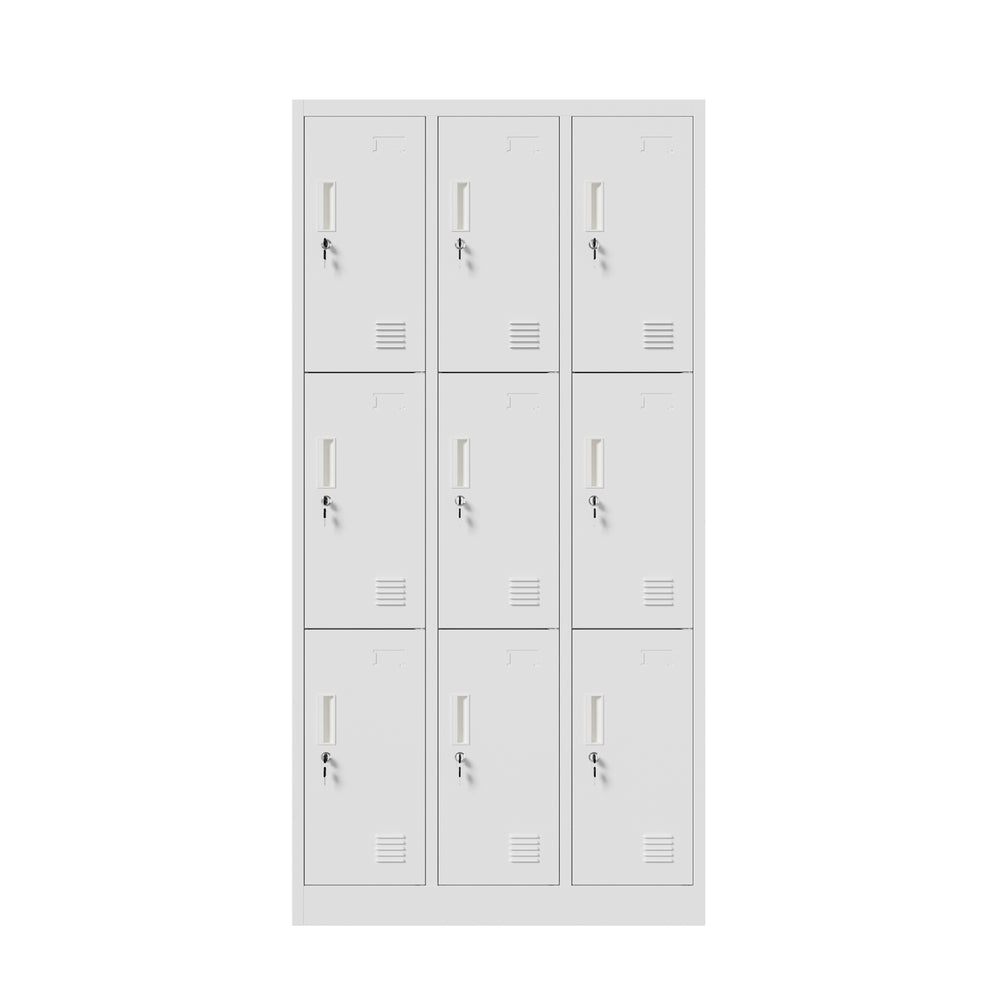 9 Door Steel Locker Cabinet Office Gym School | Simpledeals