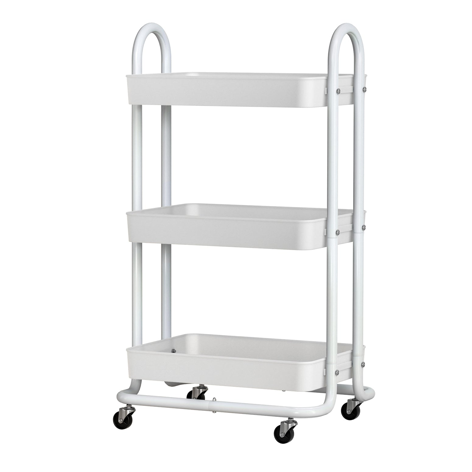 Storage Trolley Kitchen Cart 3 Tiers Rack White/Black