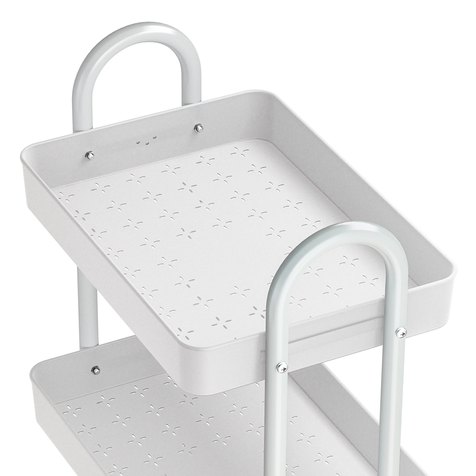 Storage Trolley Kitchen Cart 3 Tiers Rack White/Black