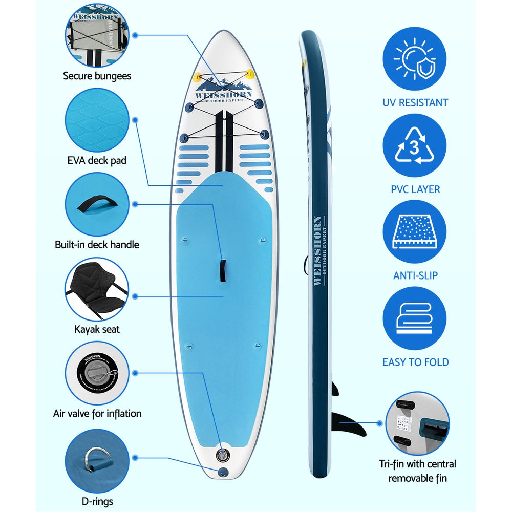 Stand Up Paddle Board Inflatable Sup Surfboard Paddleboard Kayak 10Ft