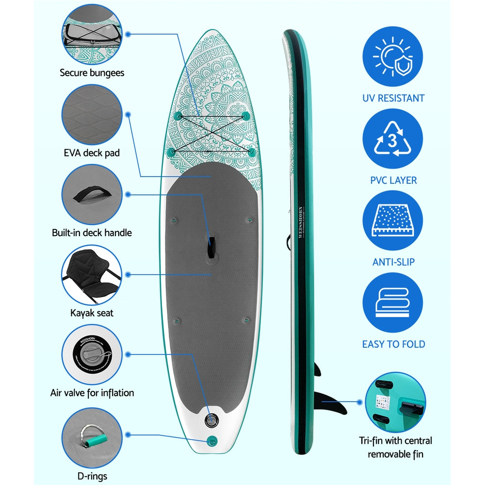 Stand Up Paddle Board Inflatable Kayak Surfboard Sup Paddleboard 10Ft