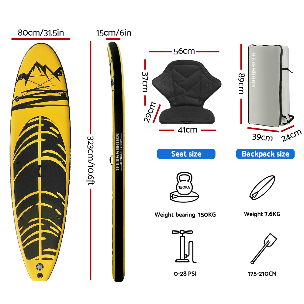 Stand Up Paddle Board Inflatable Kayak Sup Surfboard Paddleboard 10Ft