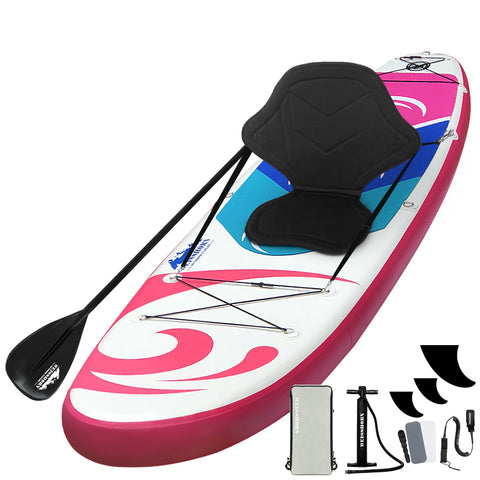 Stand Up Paddle Board 11Ft Inflatable Sup Surfboard Paddleboard Kayak Pink