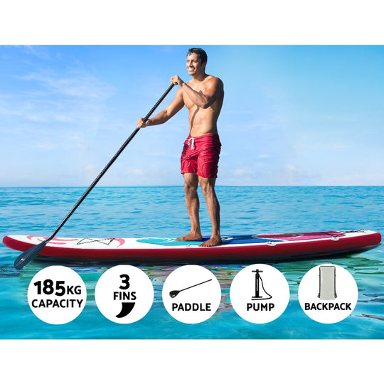 Stand Up Paddle Board 11Ft Inflatable Sup Surfboard Paddleboard Kayak Pink - Paddleboards