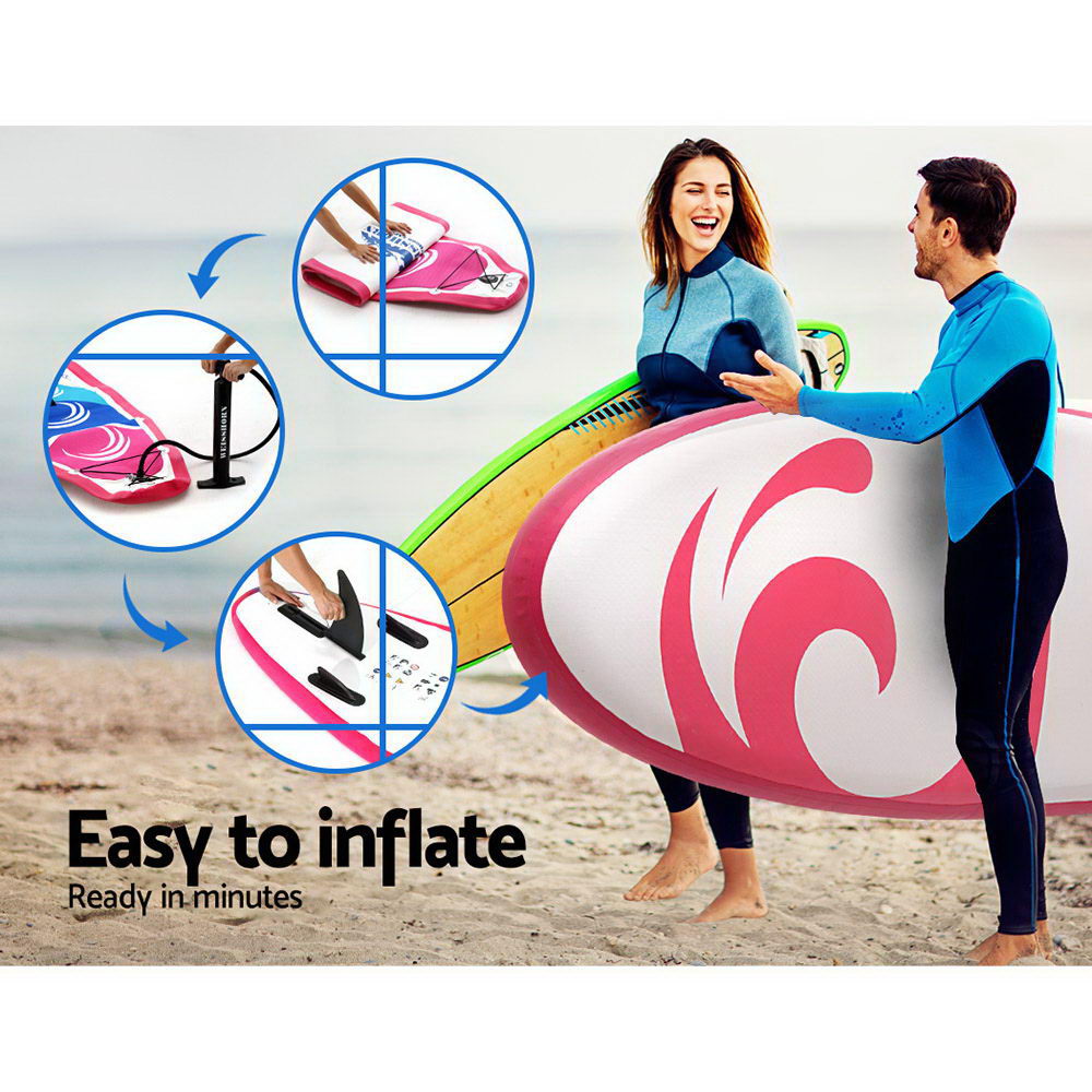 Stand Up Paddle Board 11Ft Inflatable Sup Surfboard Paddleboard Kayak Pink