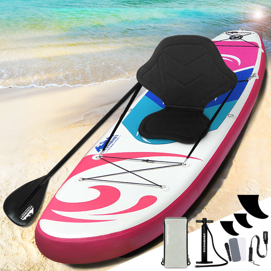 Stand Up Paddle Board 11Ft Inflatable Sup Surfboard Paddleboard Kayak Pink | Pink colour