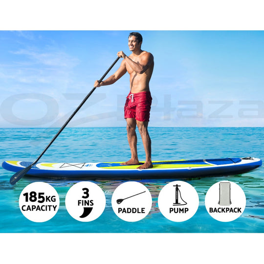 Stand Up Paddle Board 11Ft Inflatable Sup Surfboard Paddleboard Kayak Yellow - Boards