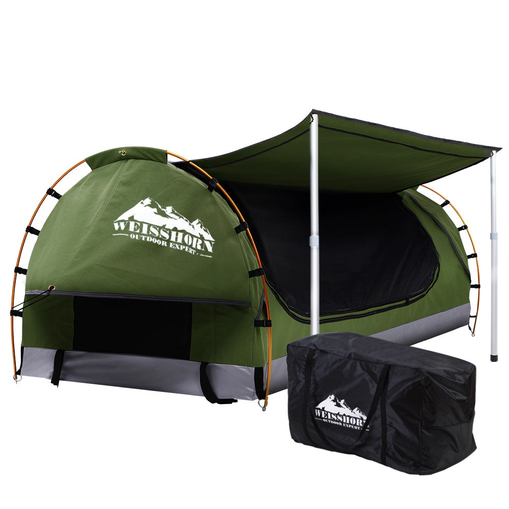 Double Swag Camping Swags Canvas Free Standing Dome Tent Celadon