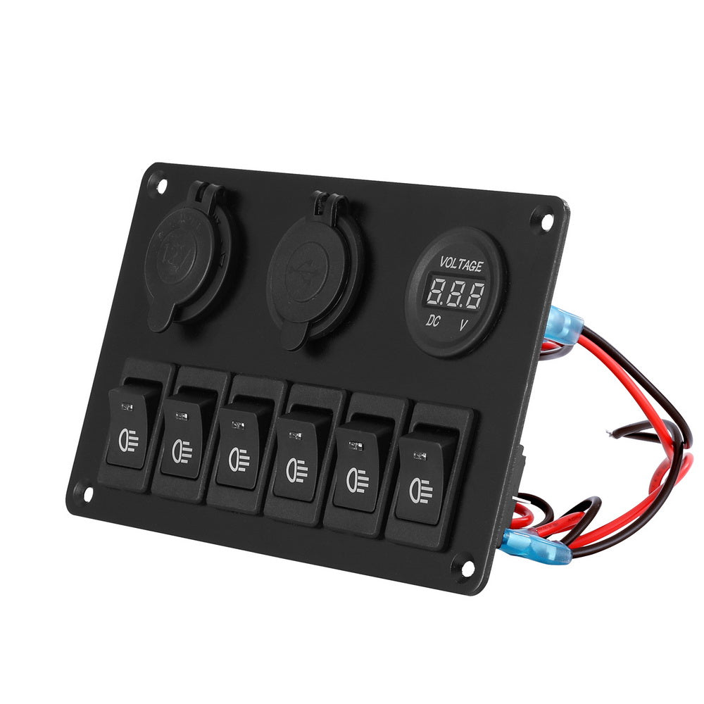 12V Switch Panel For Car Boat Marine USB ON-OFF LED Rocker Toggle