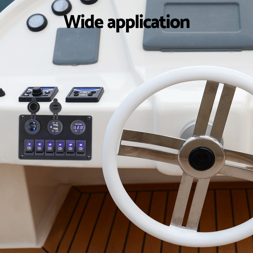 12V Switch Panel For Car Boat Marine USB ON-OFF LED Rocker Toggle