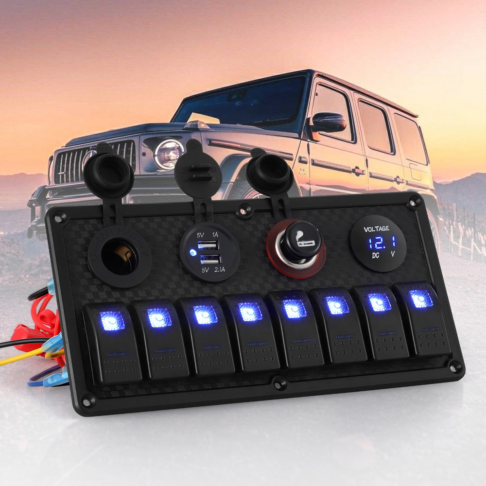 12V Switch Panel For Car Boat Marine USB ON-OFF LED Rocker Toggle