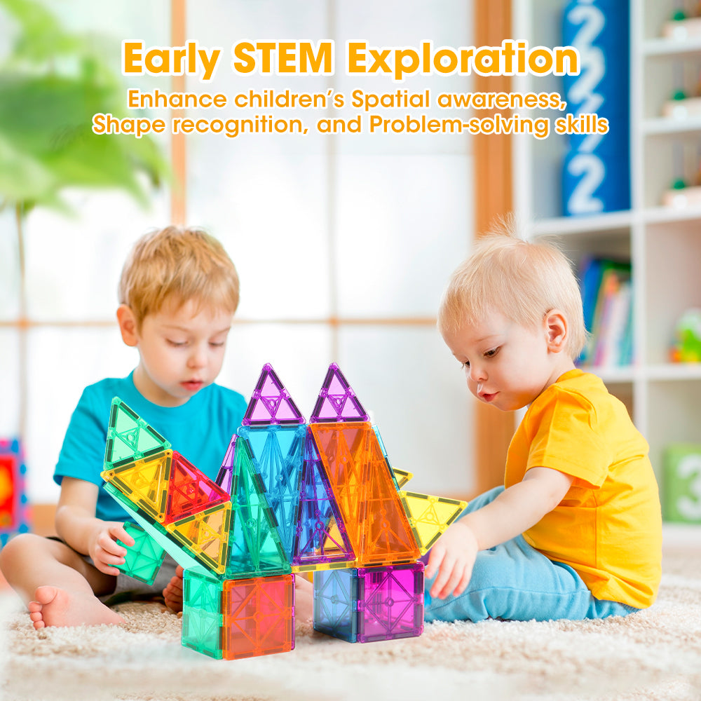 Kids Magnetic Tiles Blocks Building Educational Toys 120PCS