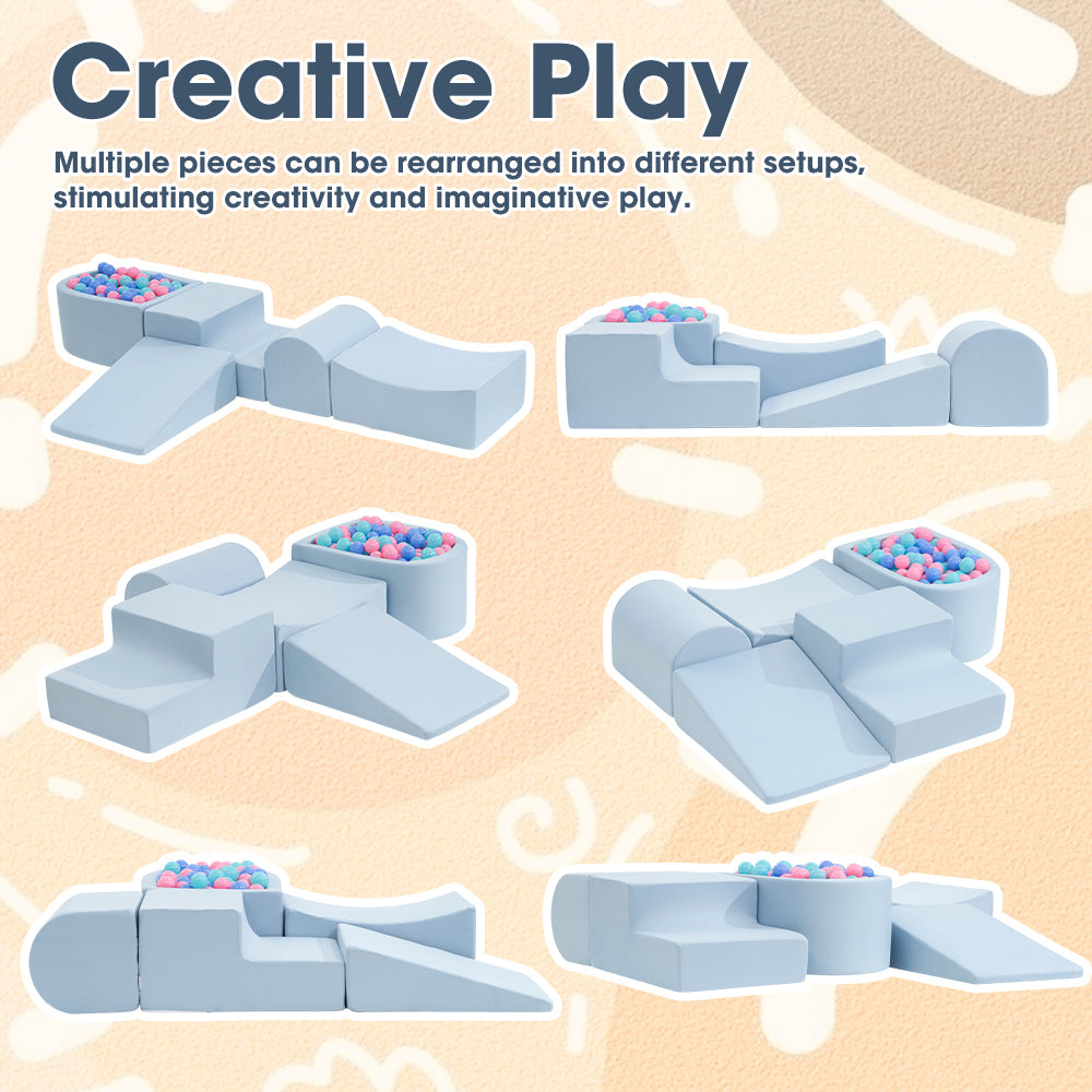Kids Climb Crawl Foam Play Set 5PC Blue