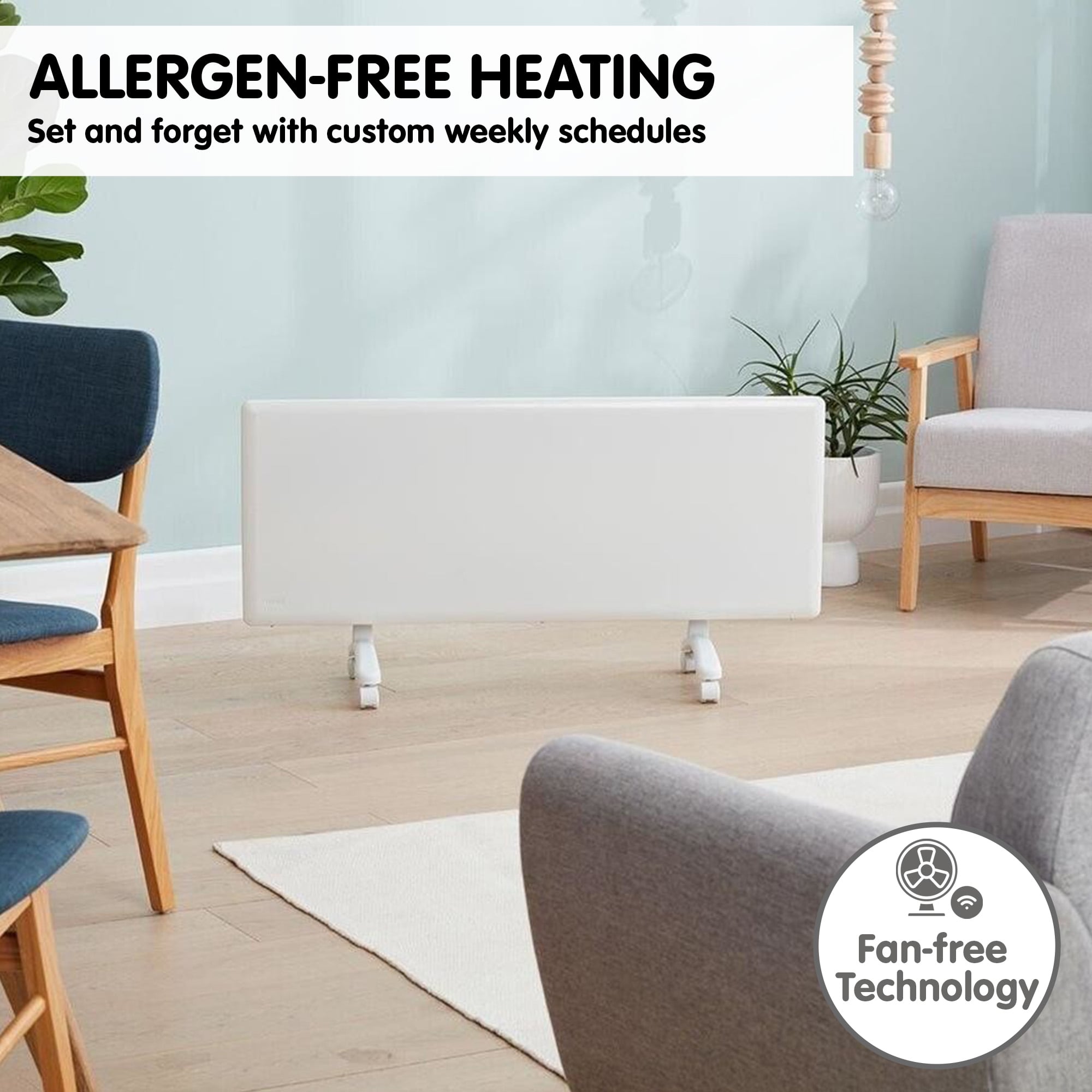 Slimline Electric Panel Heater Wi-Fi 102.5x5.5x40cm
