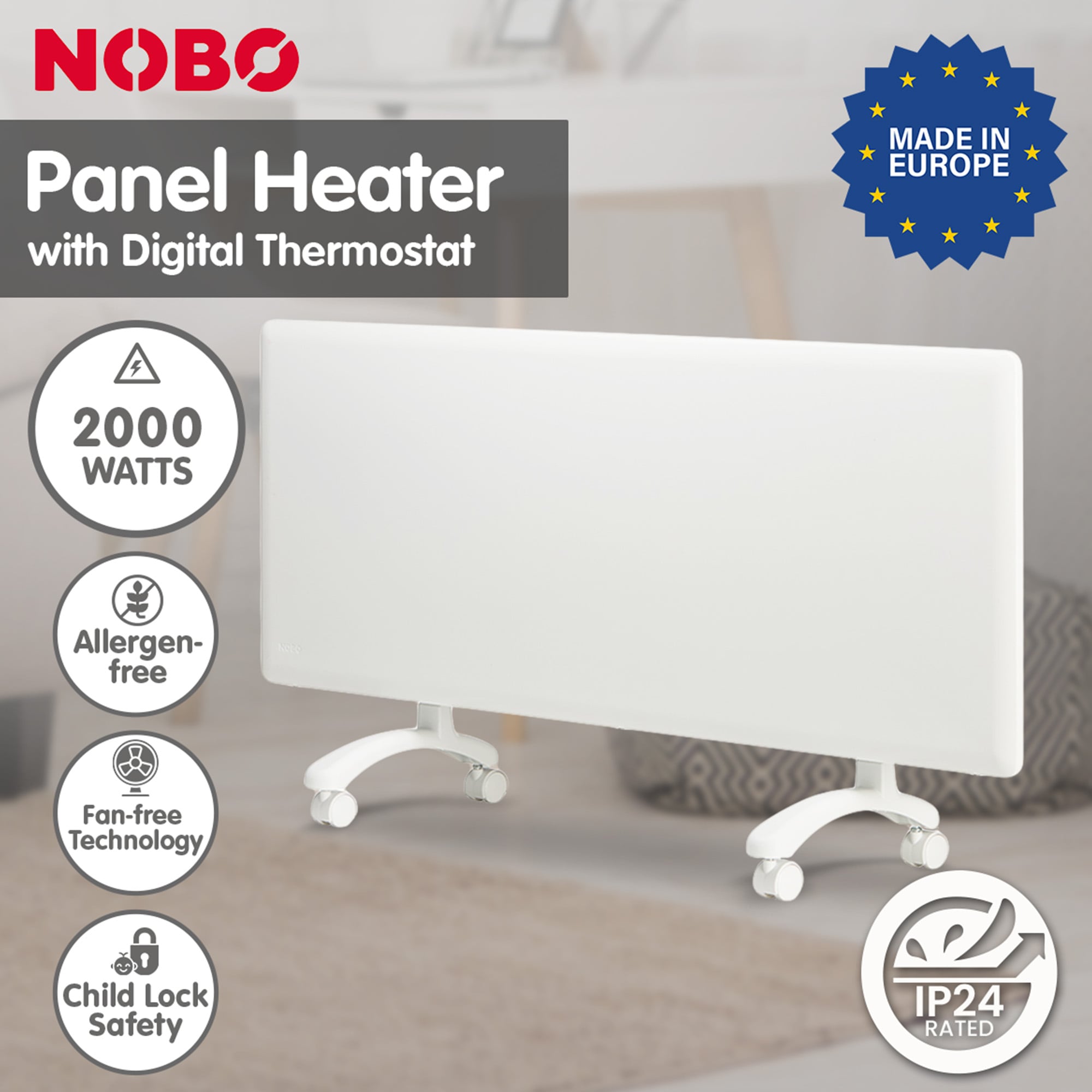 Electric Panel Heater Slimline 112.5x5.5x40cm