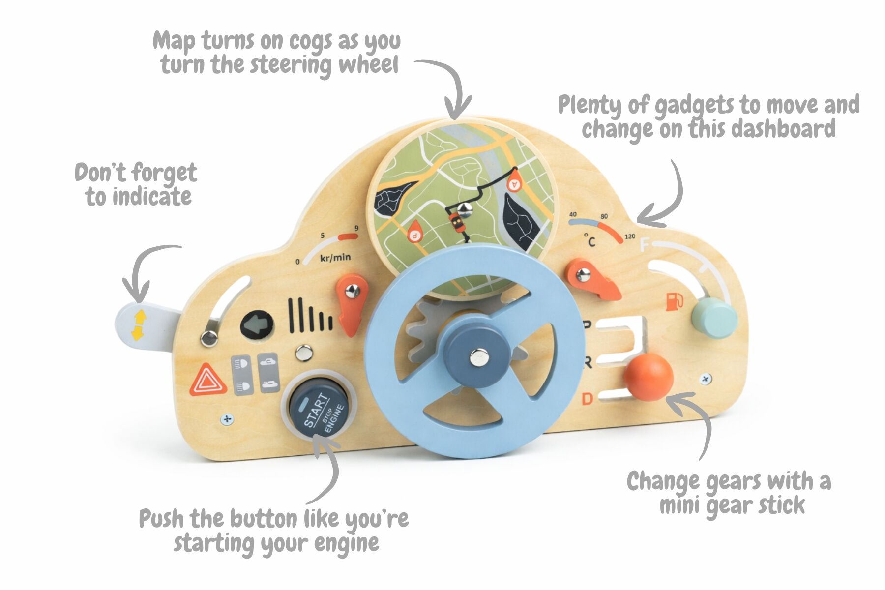 Driving Board Interactive Play 29x8x17.5cm