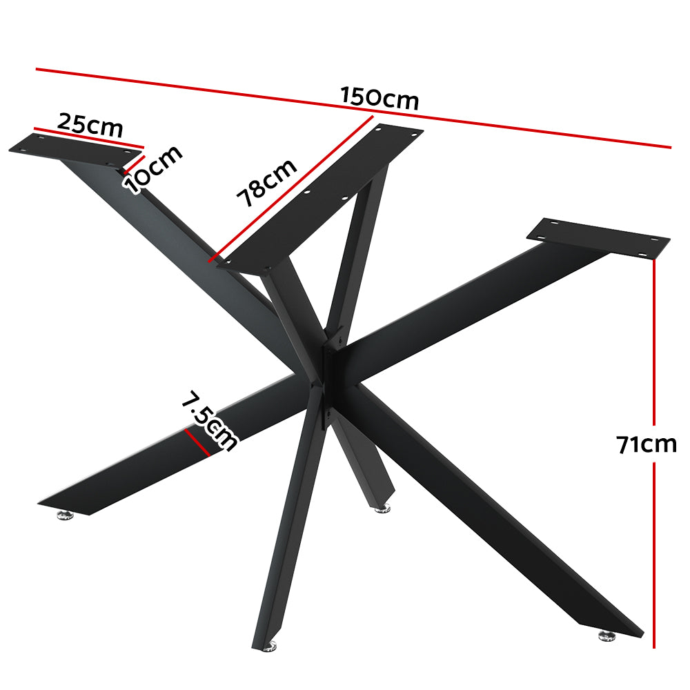 Starburst Table Legs Coffee Dining Table Legs Diy Metal Leg 150X78Cm, Metal finish