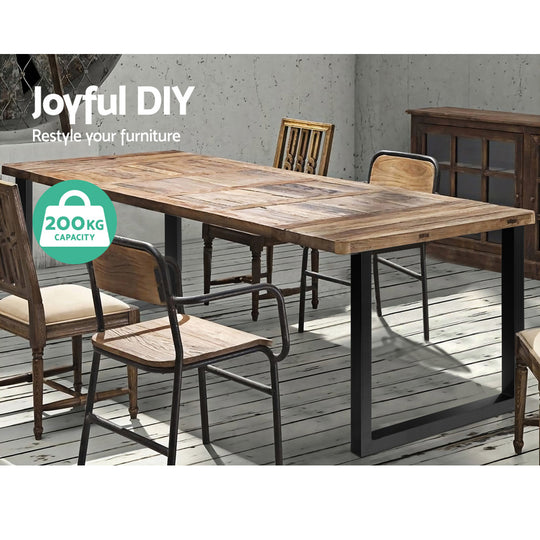 710Mm - 2x Coffee Dining Table Legs Steel Industrial Vintage Bench Metal Box Shape 710MM