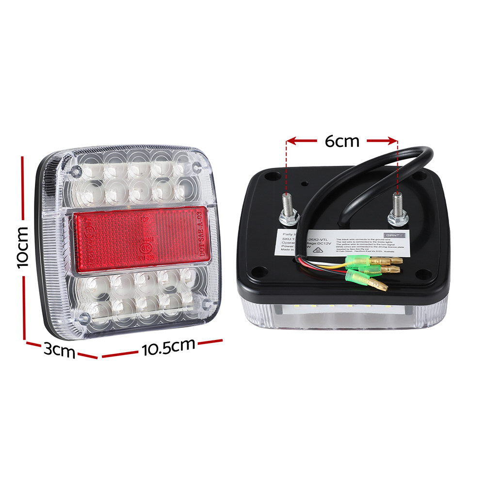 Pair 26 LED Tail Lights Stop Reverse Indicator 12V Ute Trailer Truck, Automotive Lights - photo 7