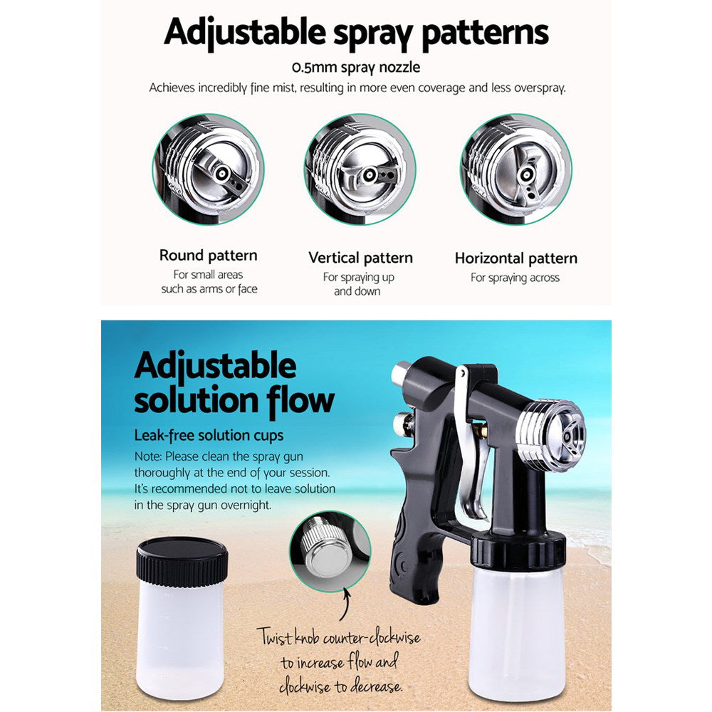 Professional Spray Tan Machine Sunless Tanning Gun Kit Hvlp System Black