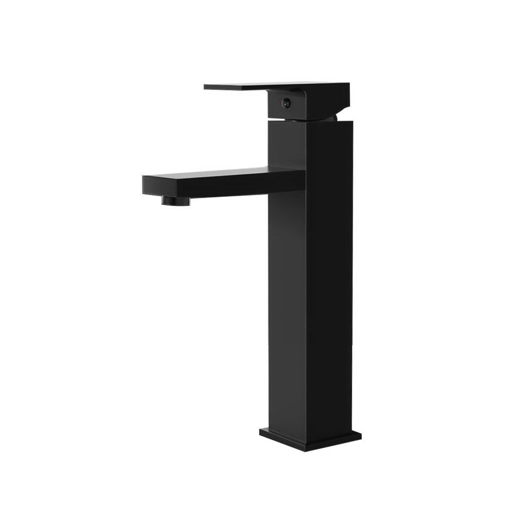 Square Tall Basin Mixer Tap Black Vanity Laundry Bathroom Faucet