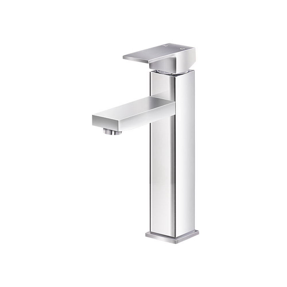 Bathroom Basin Mixer Tap Chrome Square Faucet Hot Cold Vanity Sink Mixer