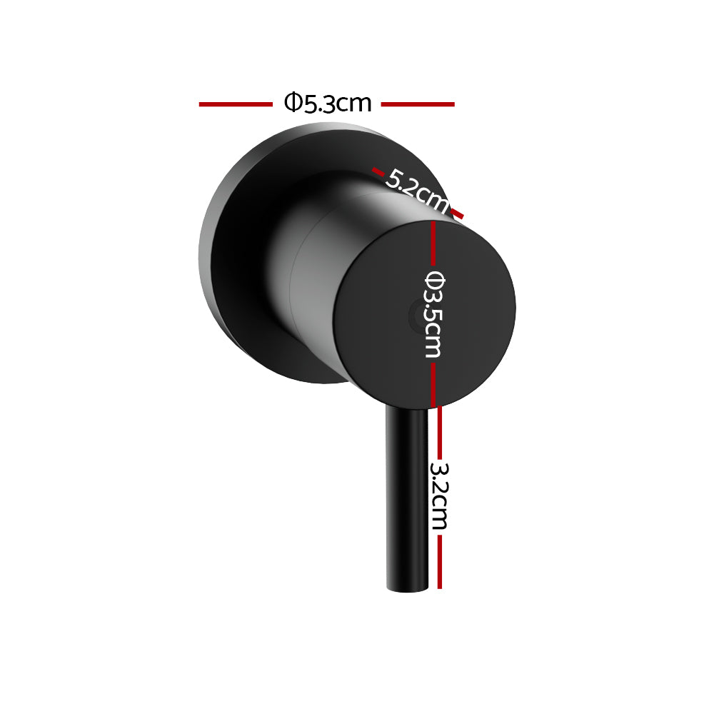 Basin Twin Tap Wall Round Brass Faucet Shower Bathtub Black/Silver, Black colour