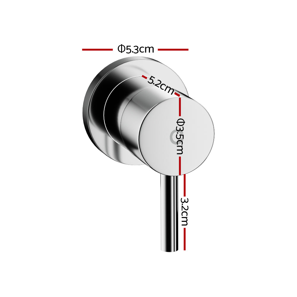 Basin Twin Tap Wall Round Brass Faucet Shower Bathtub Black/Silver, Shower Accessories - photo 15