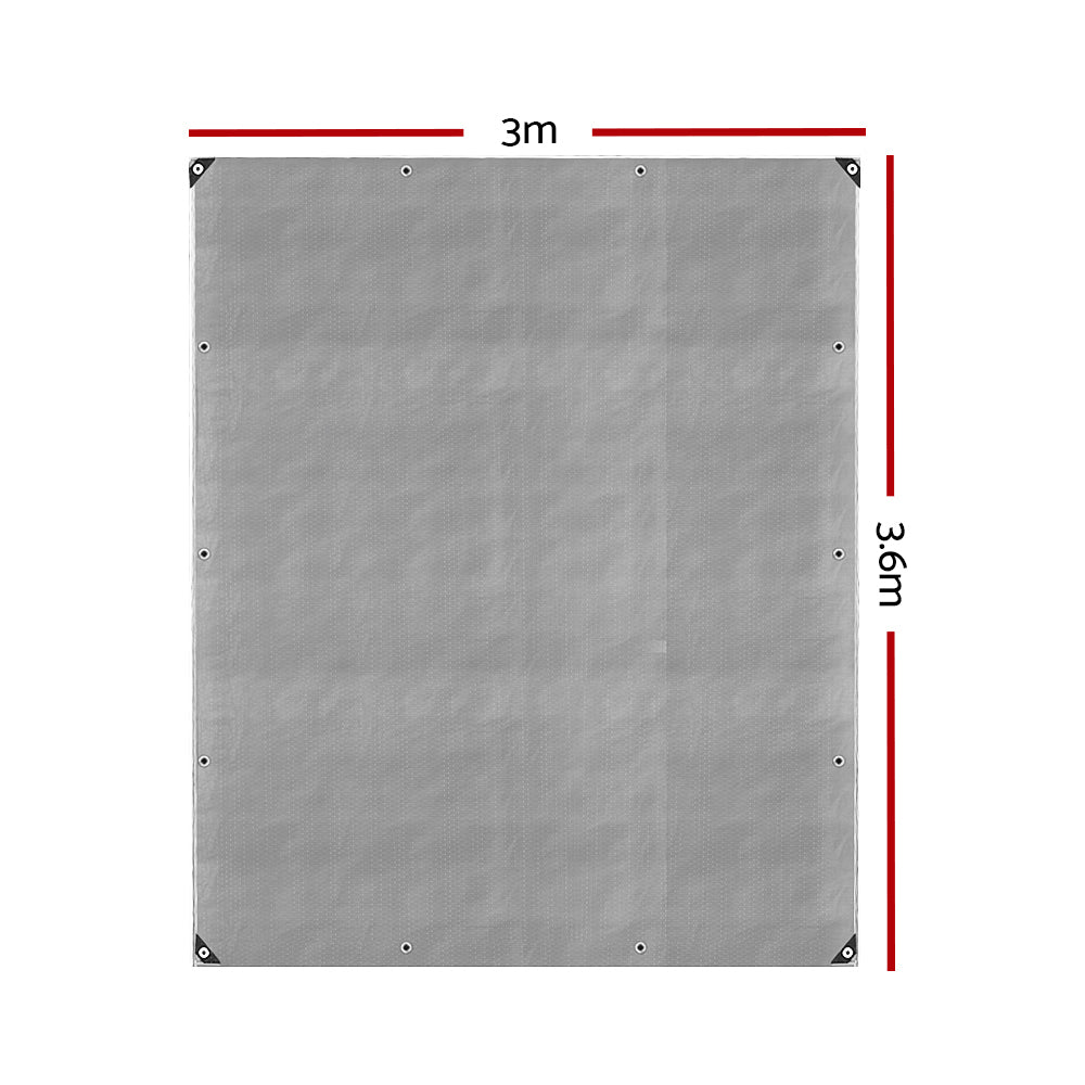 3x3.6m Heavy Duty Tarpaulin Canvas Camping Sun Shade Waterproof Sun Cover