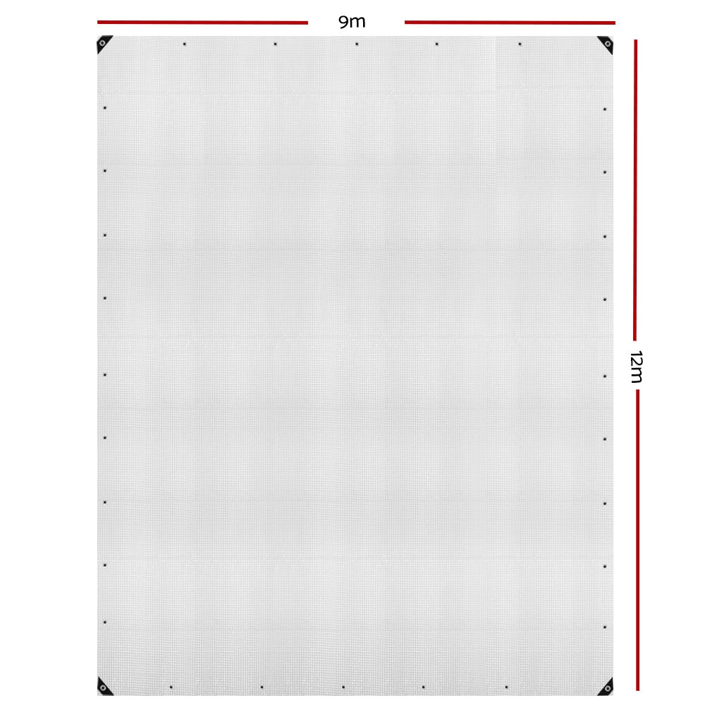 9x12m Heavy Duty Clear Tarpaulin Tarp Canvas Camping Cover Waterproof