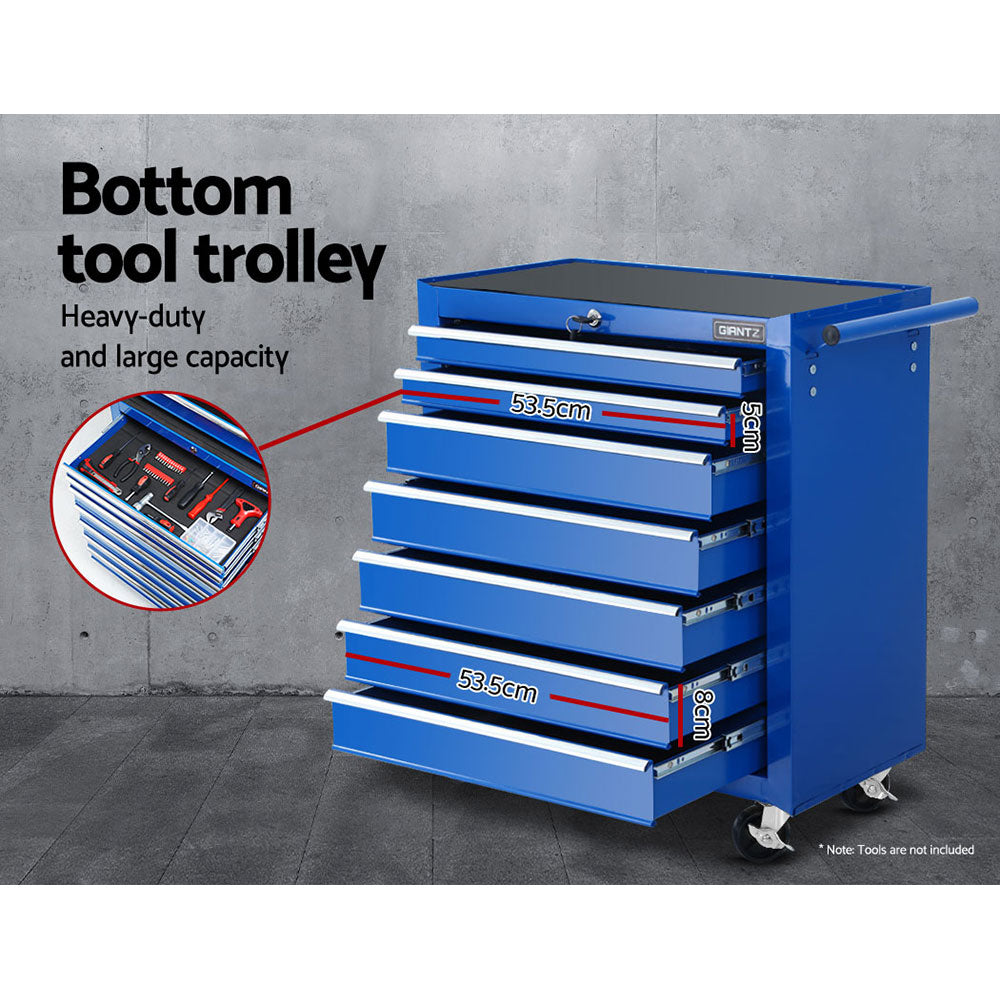 17-Drawer Tool Box Trolley Cabinet Garage Storage Box Blue
