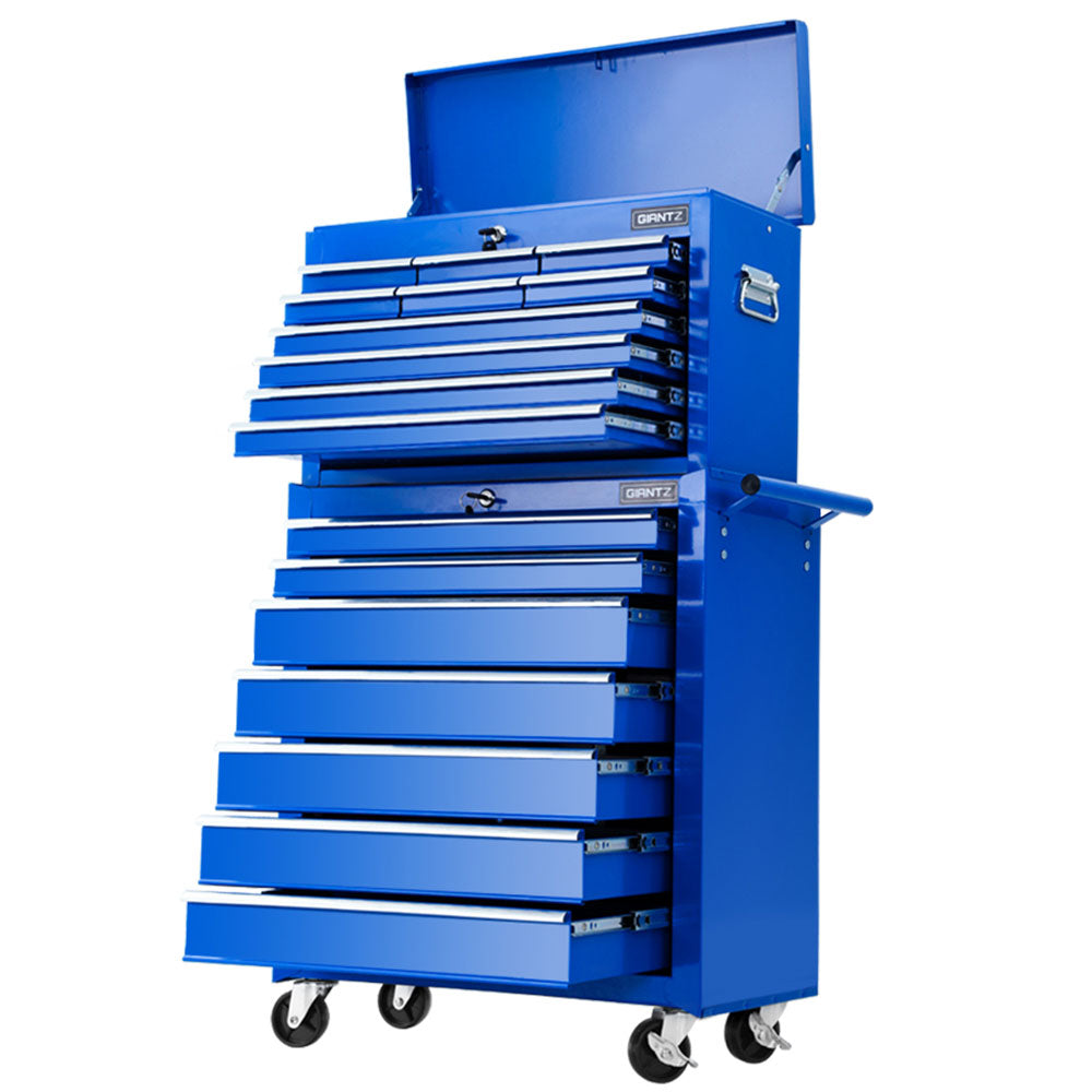17-Drawer Tool Box Trolley Cabinet Garage Storage Box Blue