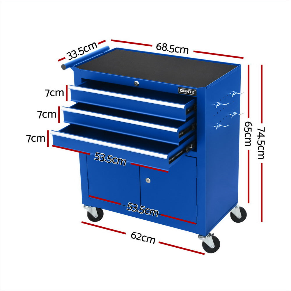 3 Drawer Tool Box Cabinet Chest Toolbox Garage Storage Organiser, Tool Boxes
