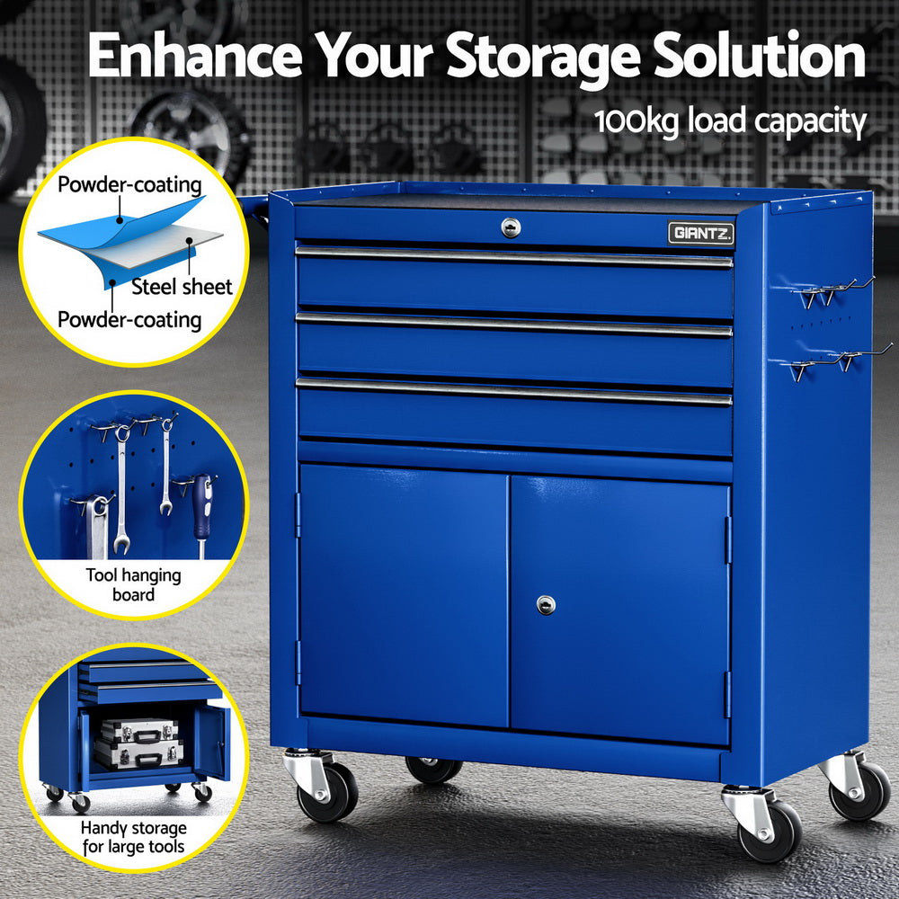 3 Drawer Tool Box Cabinet Chest Toolbox Garage Storage Organiser