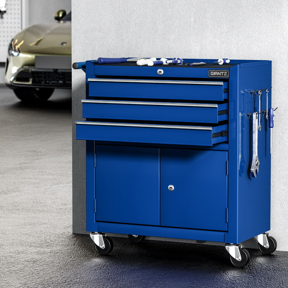 3 Drawer Tool Box Cabinet Chest Toolbox Garage Storage Organiser | Tool Boxes