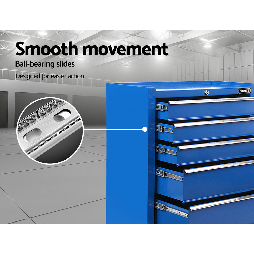 5 Drawer Tool Box Cabinet Chest Trolley Box Garage Storage Toolbox Blue
