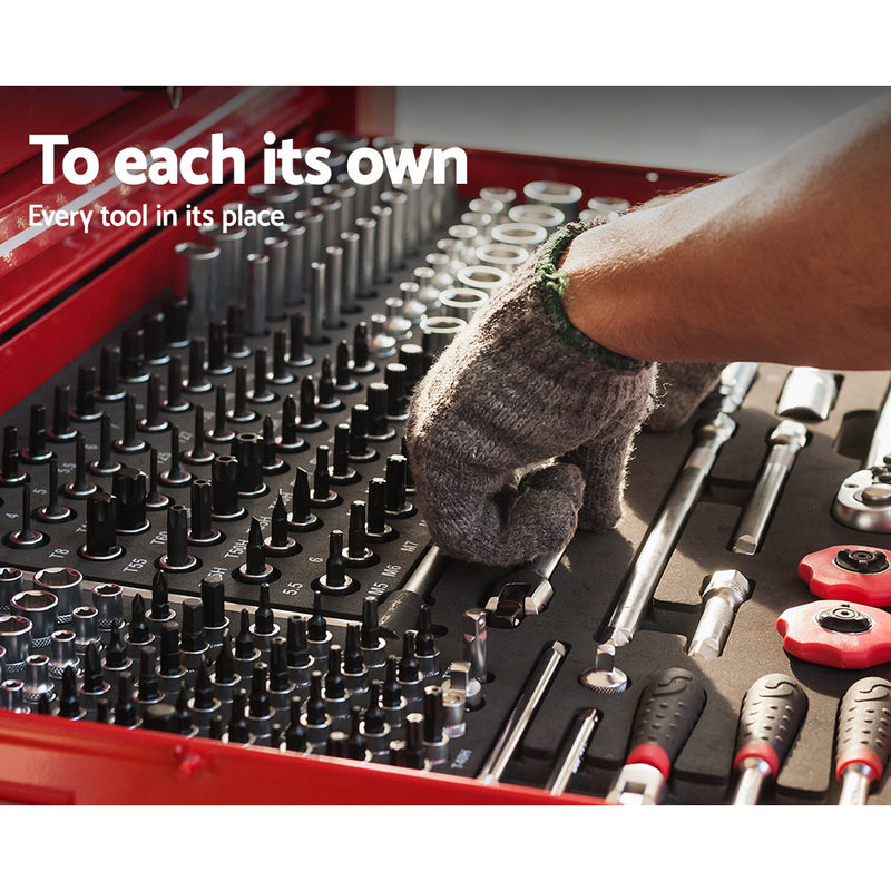 9 Drawer Mechanic Tool Box Storage - Red