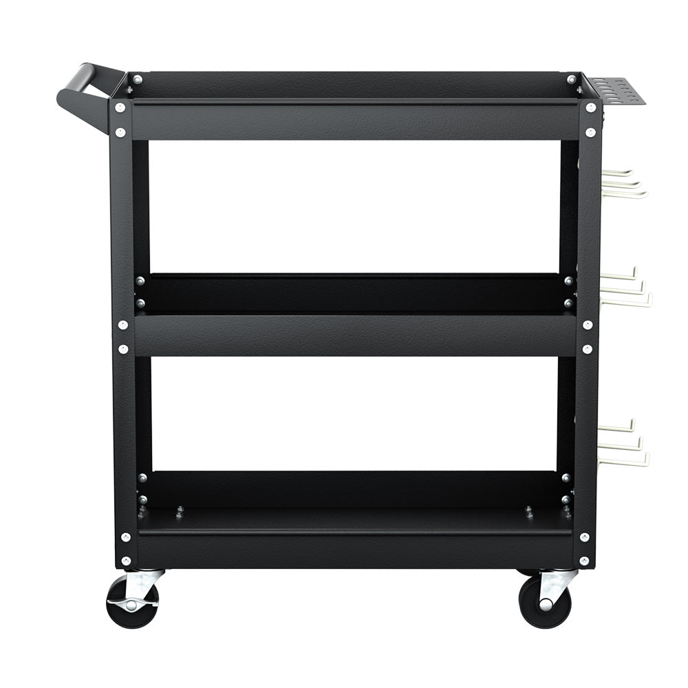 3-Tier Tool Cart Trolley - Garage Storage w/Pegboard, Utility Trolleys - photo 7