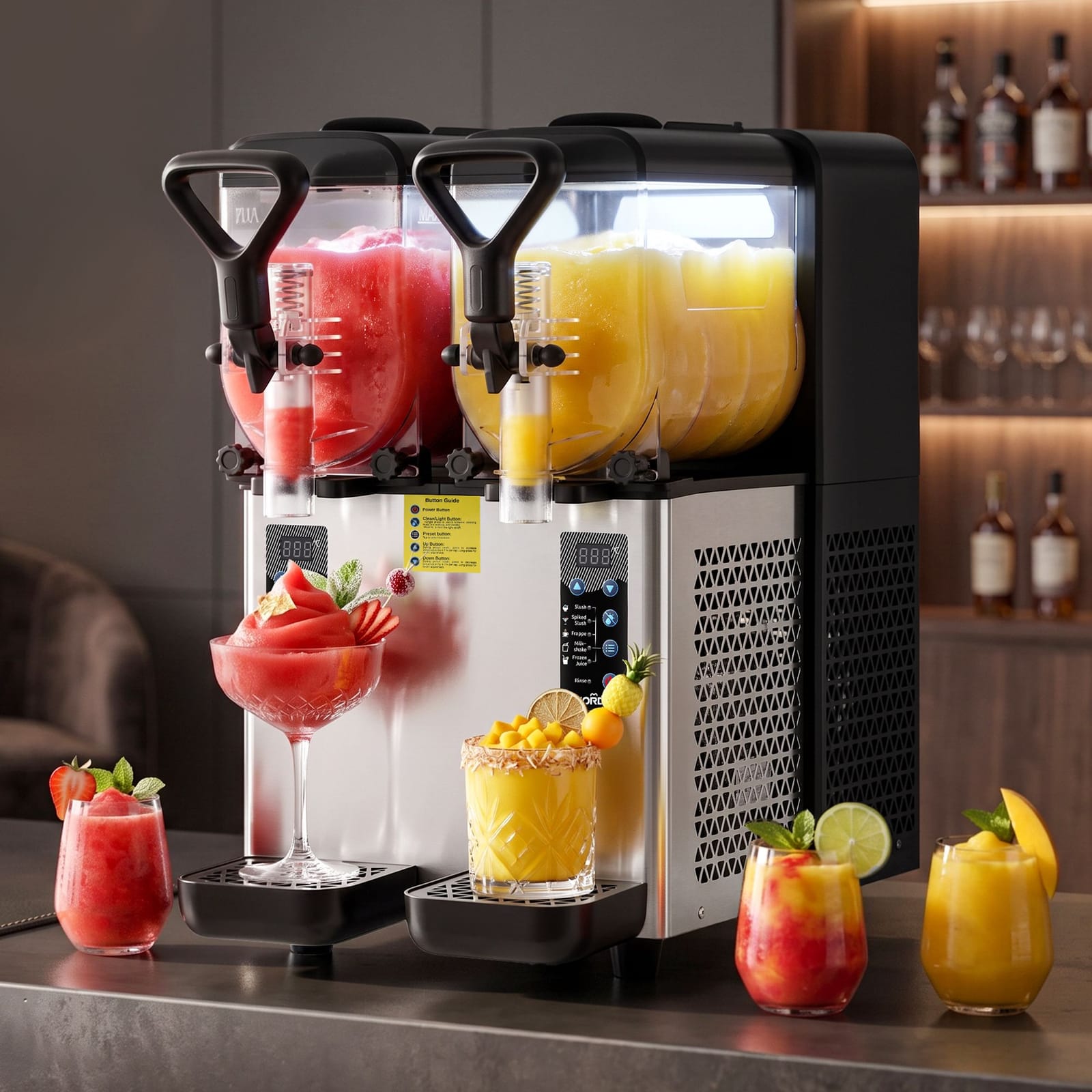 Dual Tank Slushie Machine Commercial 2x4cm