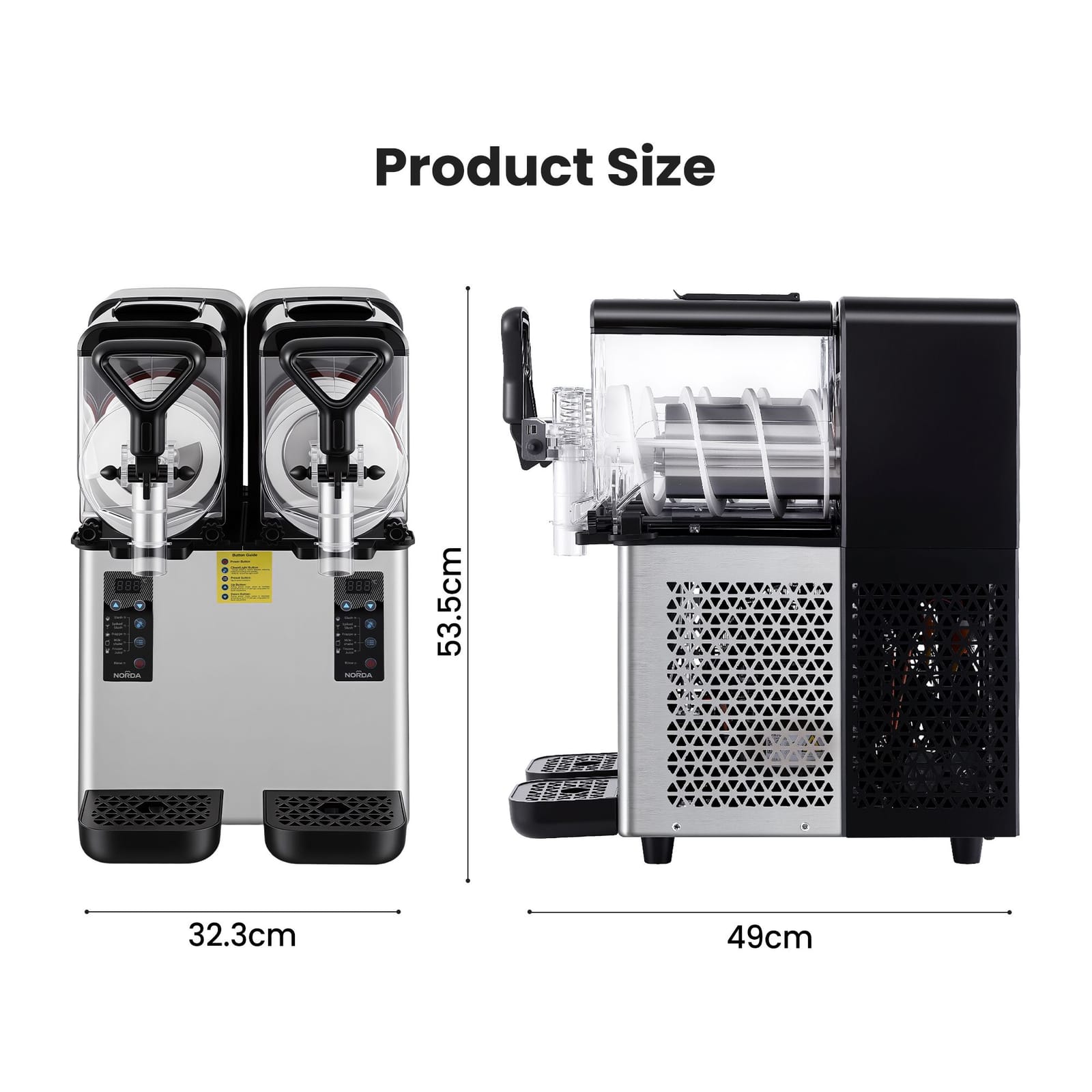 Dual Tank Slushie Machine Commercial 2x4cm