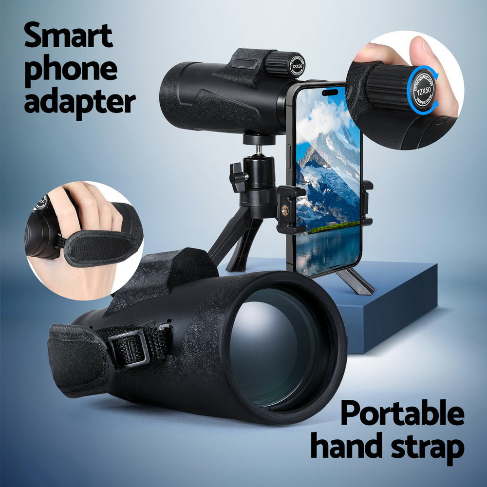 50Mm - Portable 12X 50Mm Hd Monocular Telescope For Camping & Concerts