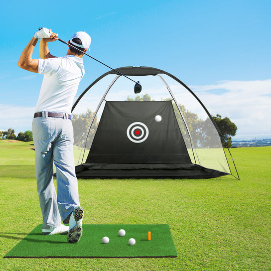 Black colour - 3M Golf Practice Net And Training Mat Set Driving Target Black
