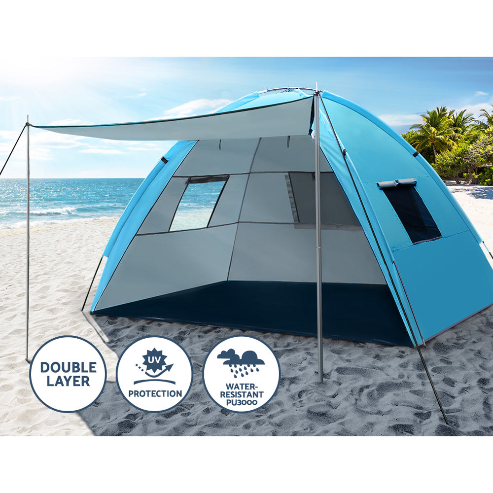 Tents - Camping Tent Beach Portable Hiking Sun Shade Shelter Fishing 4 Person