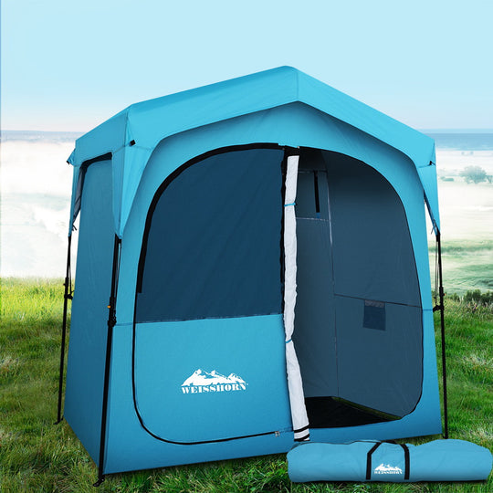 Double - Double Camping Shower Toilet Tent Outdoor Fast Set Up Change Room